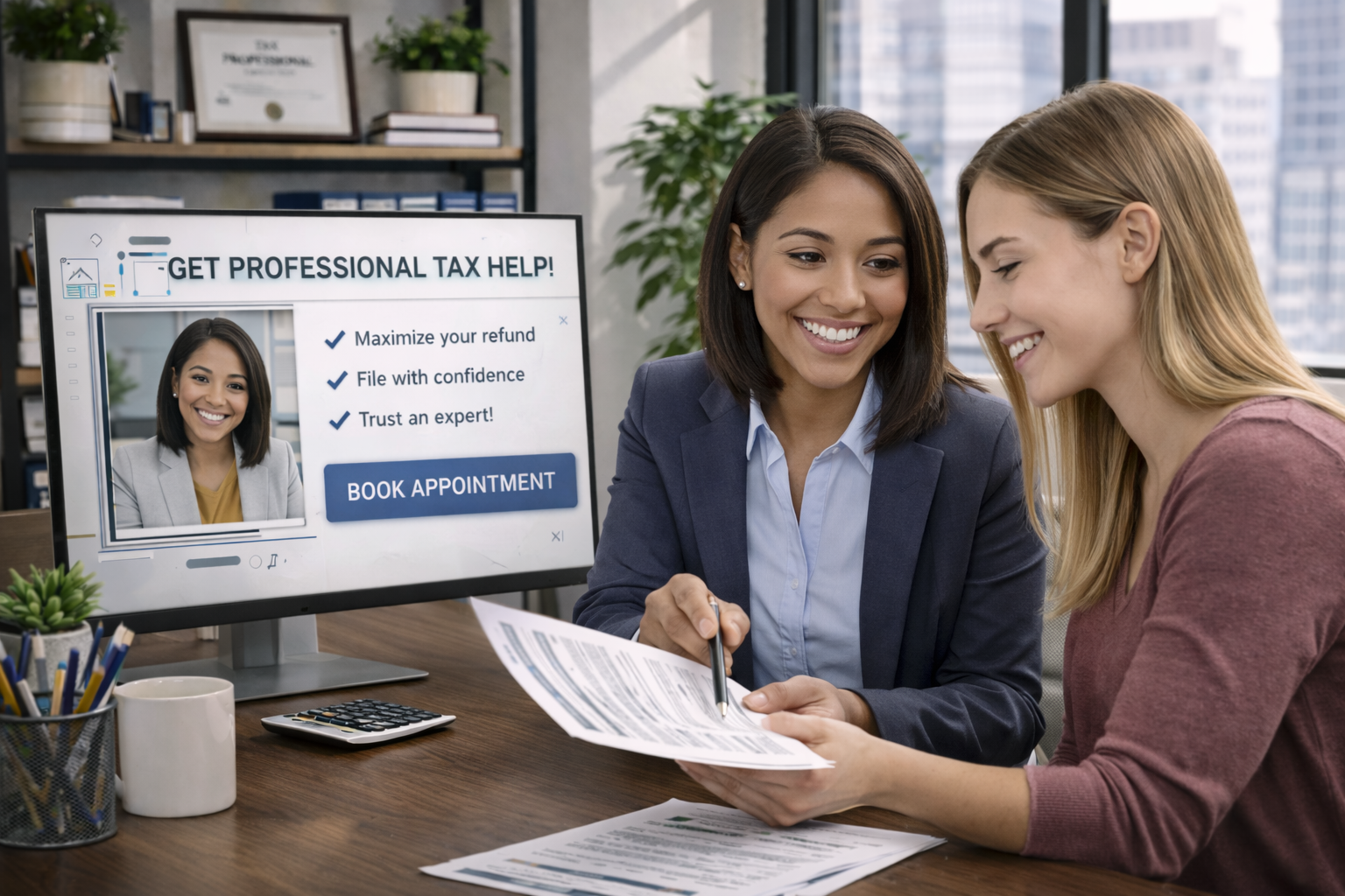 Tax professionals discussing tax software, support, and business growth opportunities