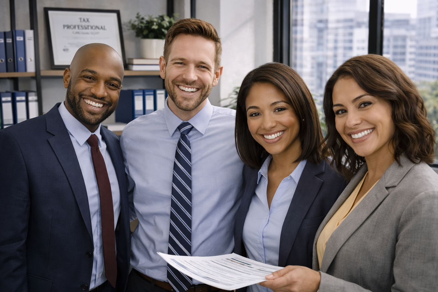 Tax professionals discussing software, support, and business growth